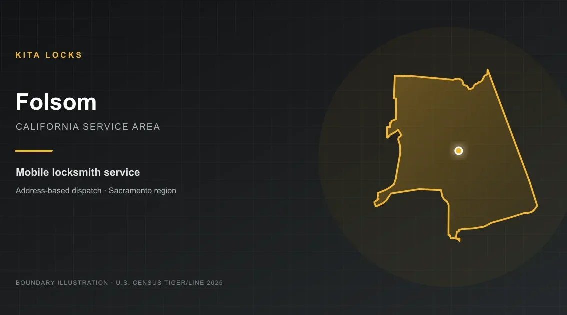 2025 Census boundary map for Folsom, California