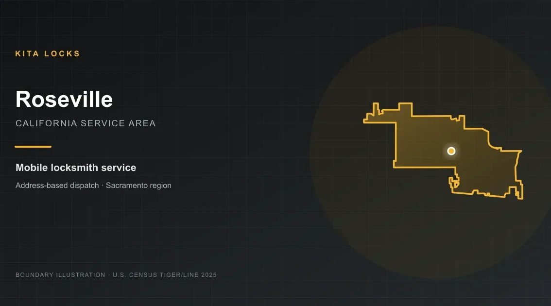 2025 Census boundary map for Roseville, California