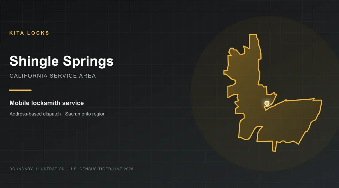 2025 Census boundary map for Shingle Springs, California